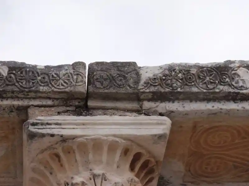 Stone designed with solar discs and other solar symbols